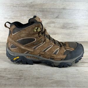 Merrell Moab 2 Mid Ventilator Leather Hiking Boots Vibram Sole Brown Men 13